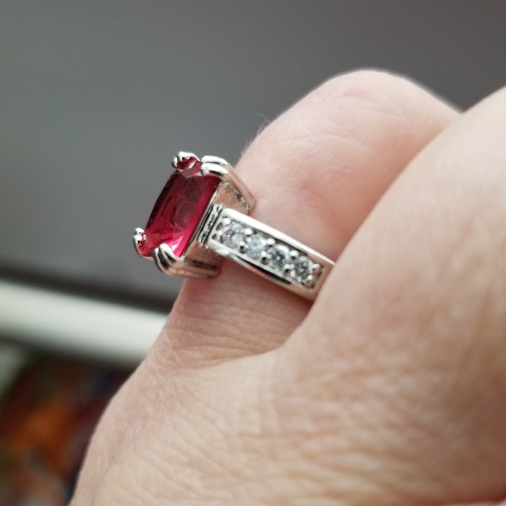 3.58 CT 14K WHITE GOLD RUBY & DIAMOND RING
SIZE 7 - Picture 2 of 3